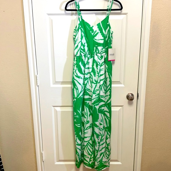 Lily Pulitzer Jumpsuit Green Floral Fully Lined w/Adjustable Straps Size XL NWT - Picture 4 of 9